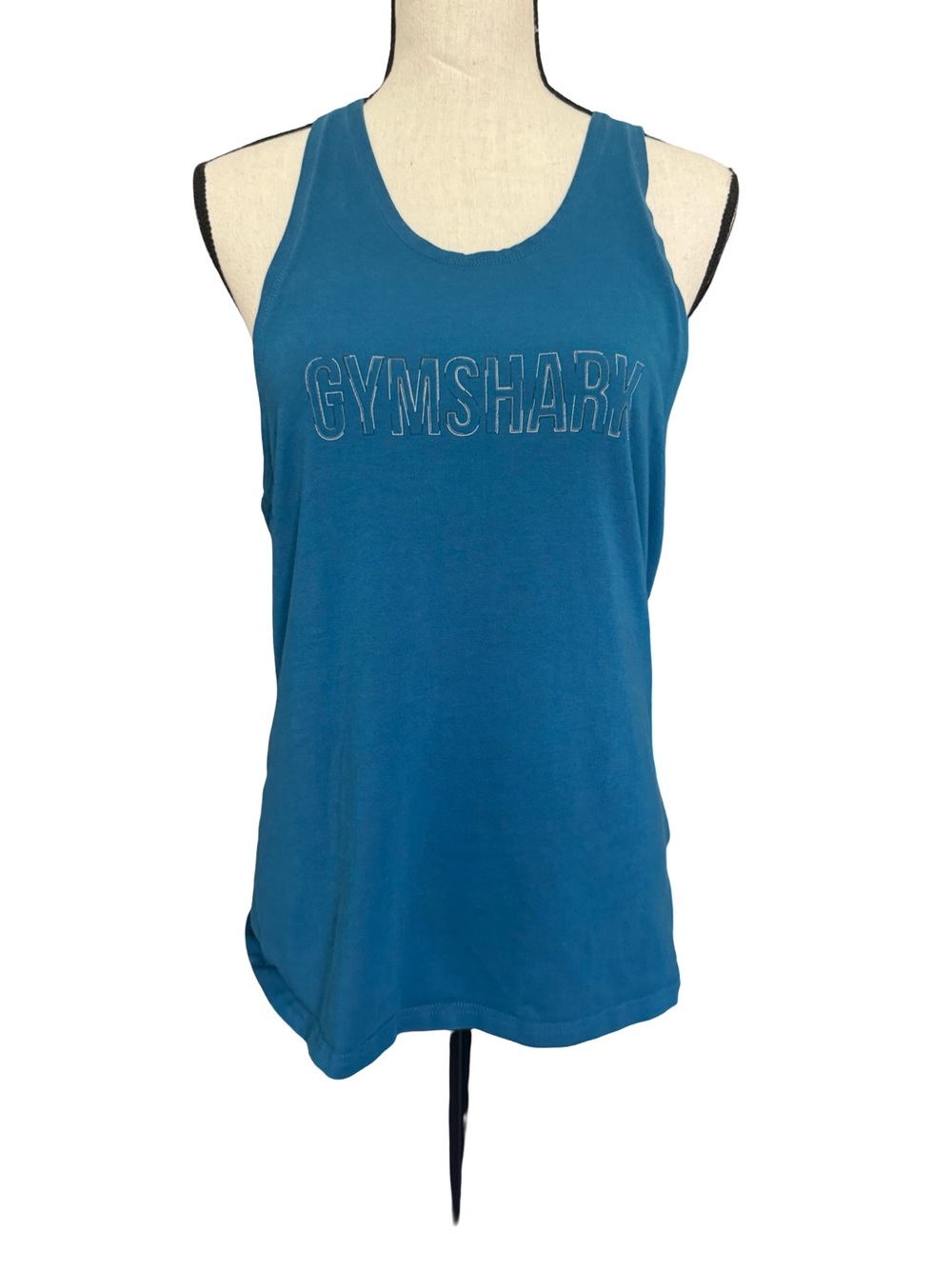 Gymshark Racerback Tank Top Blue Logo Athletic Workout Gym Training Women's M